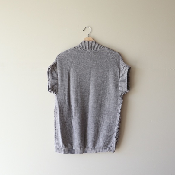 Grey Sweater Cardigan Vest - Picture 7 of 7